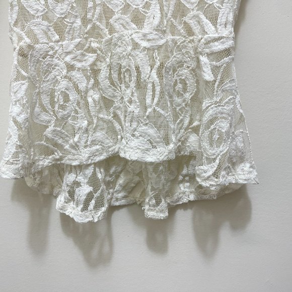 Eyeshadow Lace Peplum Top sz XS - Picture 5 of 12